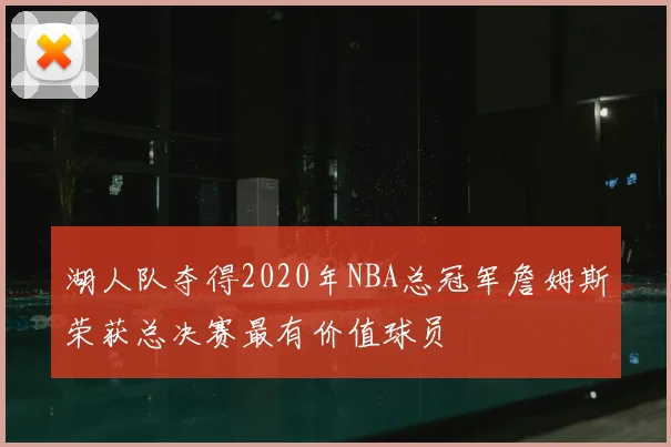 湖人队夺得2020年NBA总冠军詹姆斯荣获总决赛最有价值球员